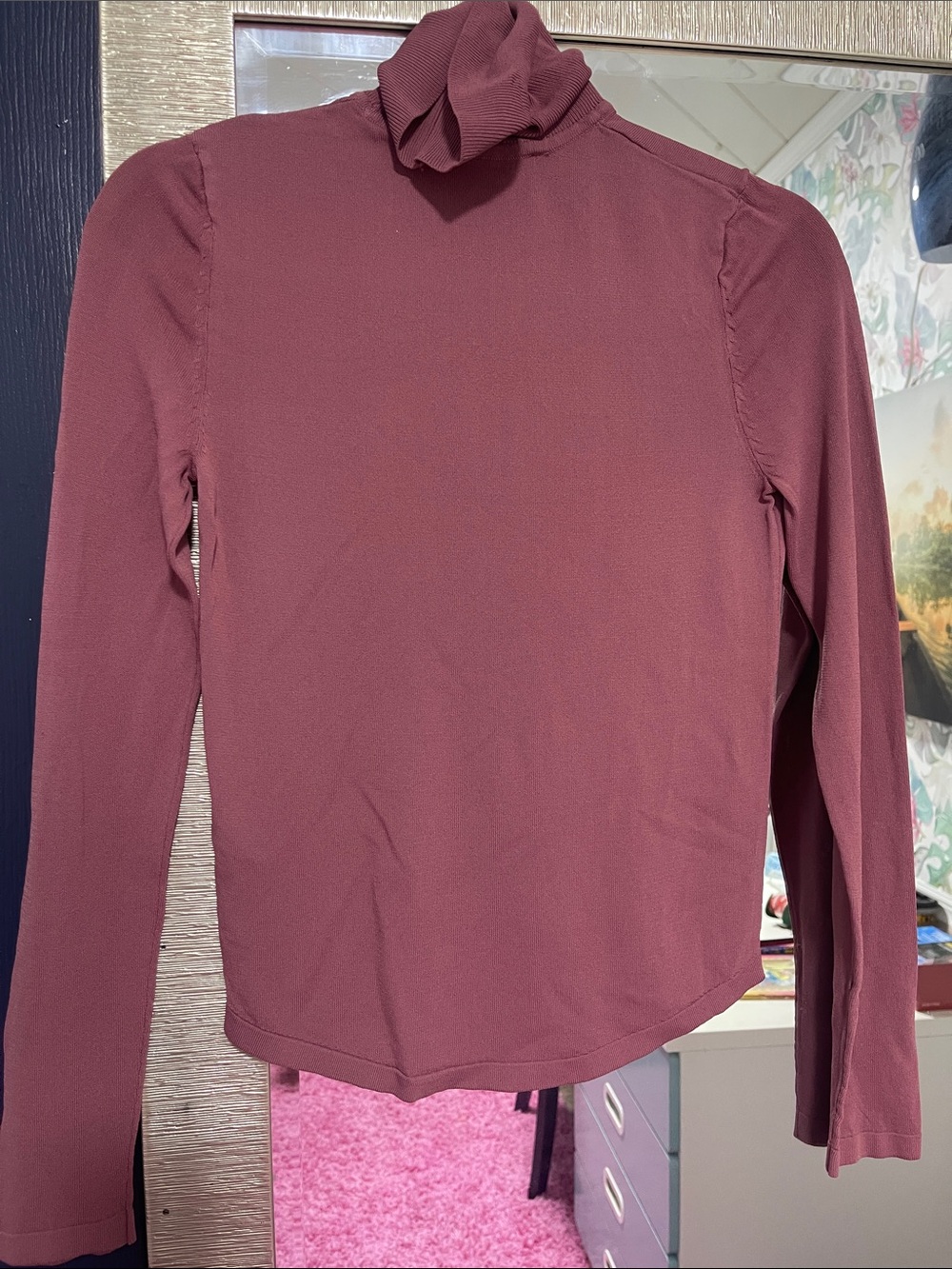 Zara Dusty Rose Turtleneck Top